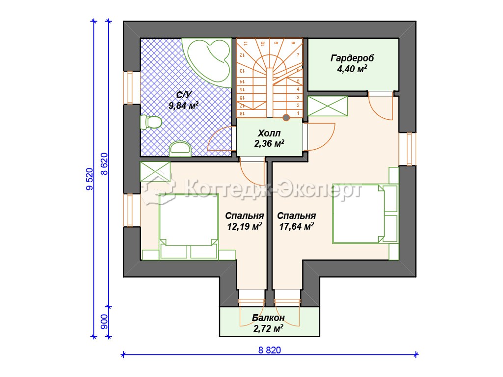 Проект дома К-223. План 2-го этажа